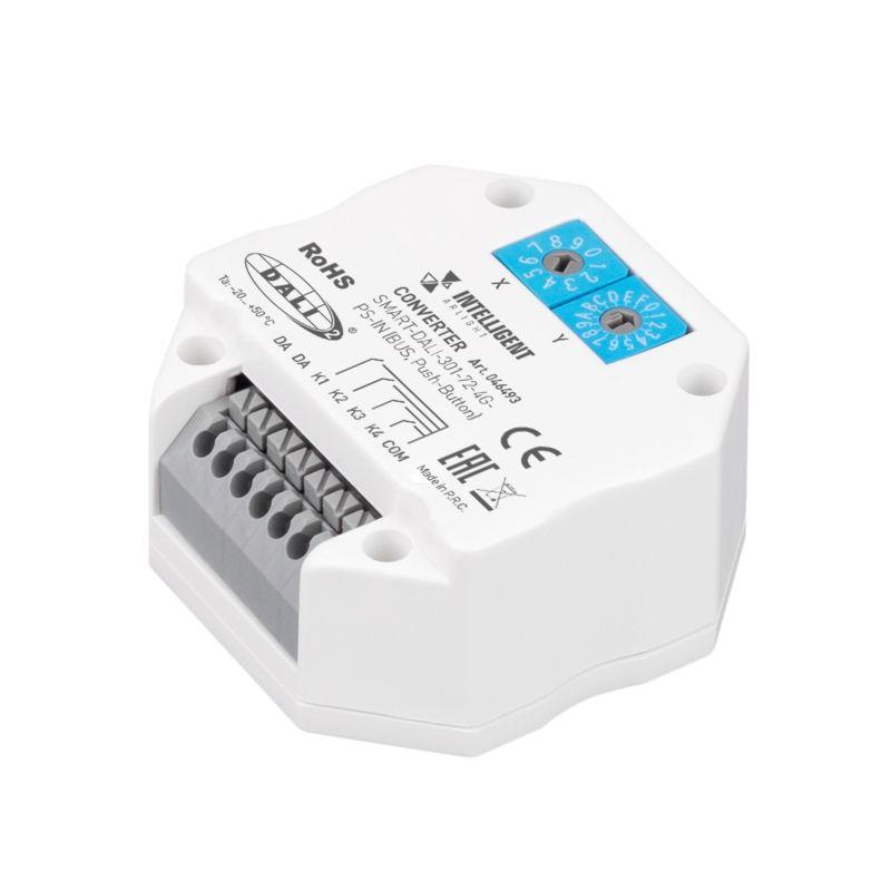 Конвертер SMART-DALI-301-72-4G-PS-IN BUS Push-Button IP20 пластик INTELLIGENT ARLIGHT 046493