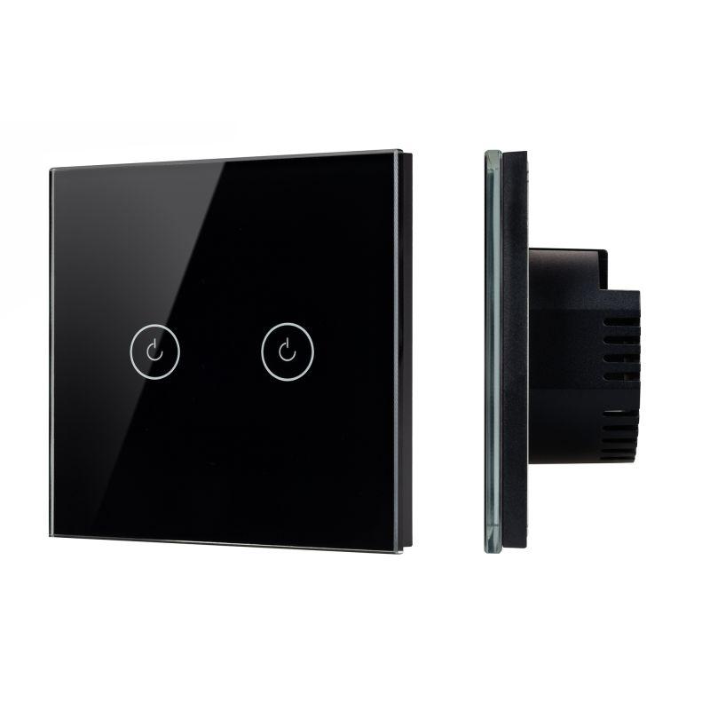 Выключатель сенсорный SWT-OMALI-S02-ZB-BK 10А 250В Zigbee стекло Arlight 050040