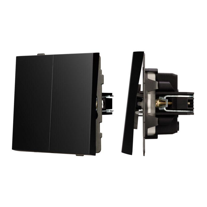 Выключатель непроходной 2-кл. SWT-TENDO-MK02-PL-BK 10А 230В механизм Arlight 054059