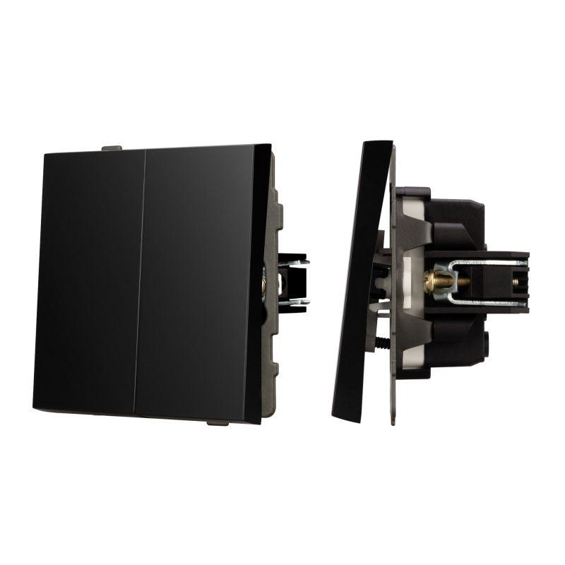 Выключатель управления шторами SWT-TENDO-MKR2-PL-BK 10А 230В механизм Arlight 054139