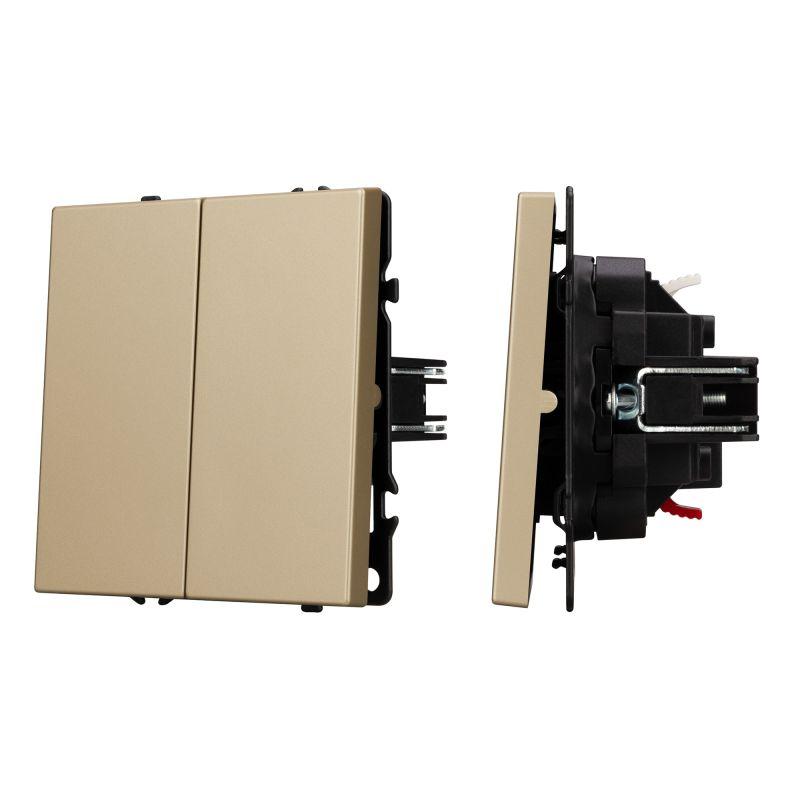 Выключатель проходной 2-кл. SWT-NOBE-MKP2-SFPL-GD 10А 230В механизм Arlight 054256