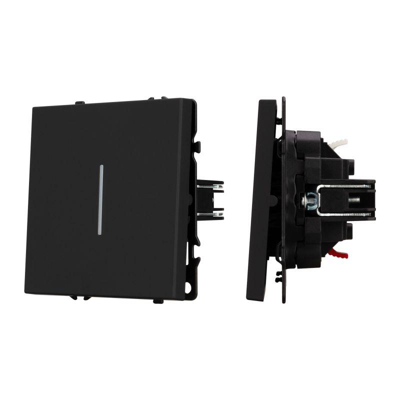 Выключатель непроходной 1-кл. LED SWT-NOBE-MK01-SFPL-L-BK 10А 230В механизм Arlight 054258