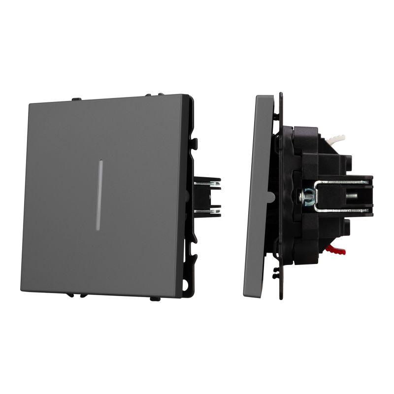 Выключатель непроходной 1-кл. LED SWT-NOBE-MK01-SFPL-L-GR 10А 230В механизм Arlight 054260