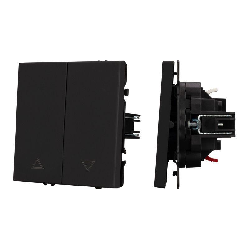 Выключатель управления шторами SWT-NOBE-MKR2-SFPL-BK 10А 230В механизм Arlight 054273