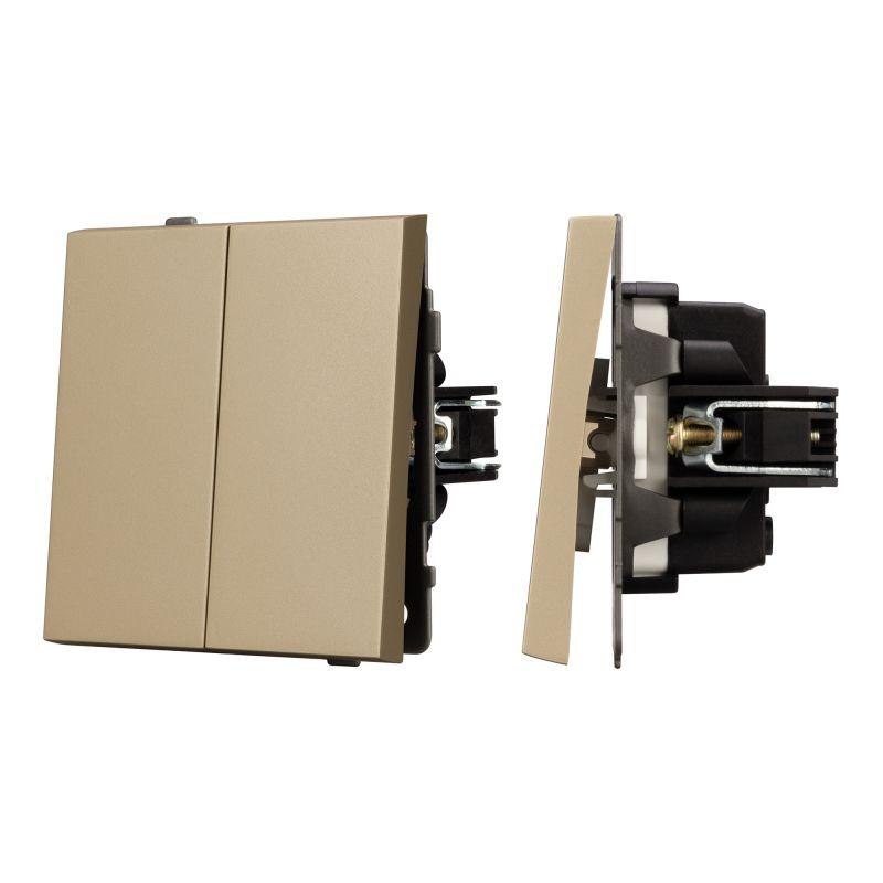 Выключатель непроходной 2-кл. SWT-TENDO-MK02-SFPL-GD 10А 230В механизм Arlight 054545