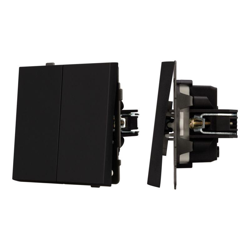 Выключатель управления шторами SWT-TENDO-MKR2-SFPL-BK 10А 230В механизм Arlight 054559