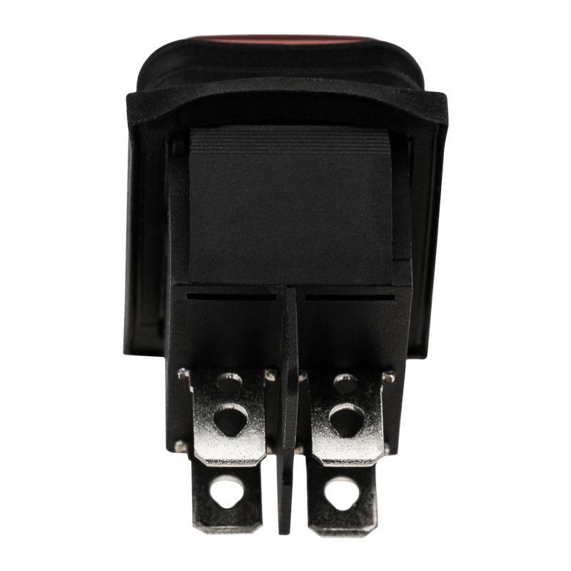 Выключатель клавишный 250В 15А (4с) ON-OFF красн. с подсветкой ВЛАГОЗАЩИТА (RWB-507) блист. Rexant 06-0307-C