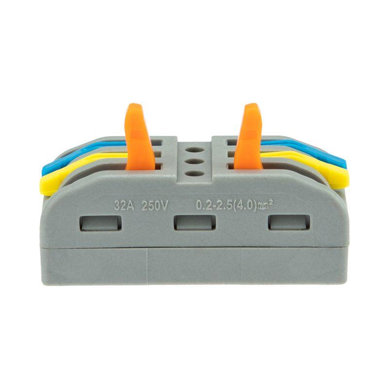 Клемма строительно-монтажная СМК проходная 222-423 3п 0.08-4кв.мм сер. (уп.25шт) Rexant 07-6263-3