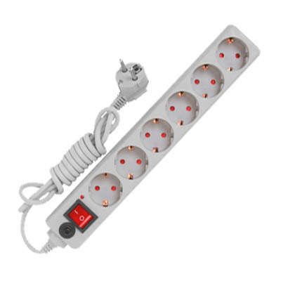 Удлинитель с сетевым фильтром 6х1.8м ПВС 3х0.75 с выкл. с индикатором сети UNIVersal УФ6-1.8М