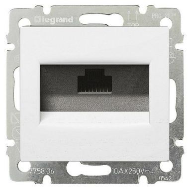 Розетка телефонная 1-м СП Valena RJ11 механизм бел. (блист.) IEK 695336