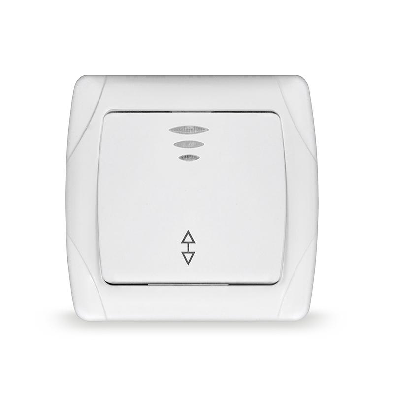 Переключатель проходной 1-кл. СП Маргарита 10А IP20 с подсветкой бел. UNIVersal М0125