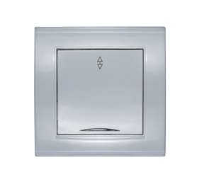 Переключатель проходной 1-кл. СП Бриллиант 10А IP20 с подсветкой серебр. UNIVersal 7949636