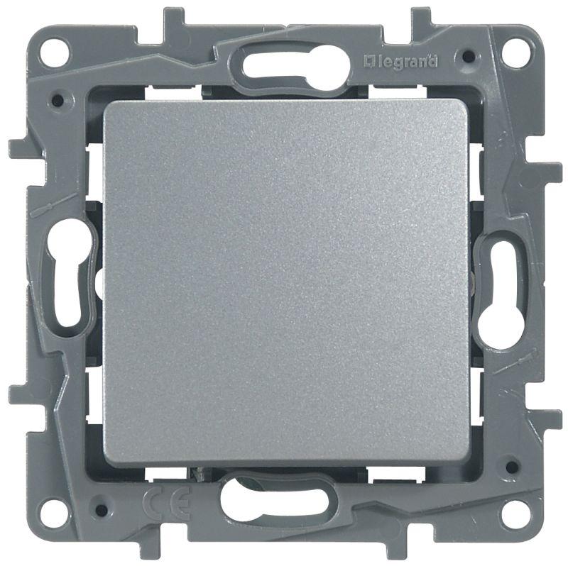 Переключатель 1-кл. СП Etika Plus 10А IP20 250В 10AX авт. зажимы механизм алюм. Leg 672411