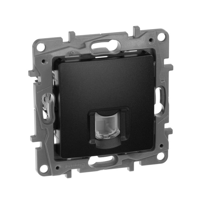 Розетка телефонная 1-м СП Etika RJ11 механизм антрацит IEK 672640