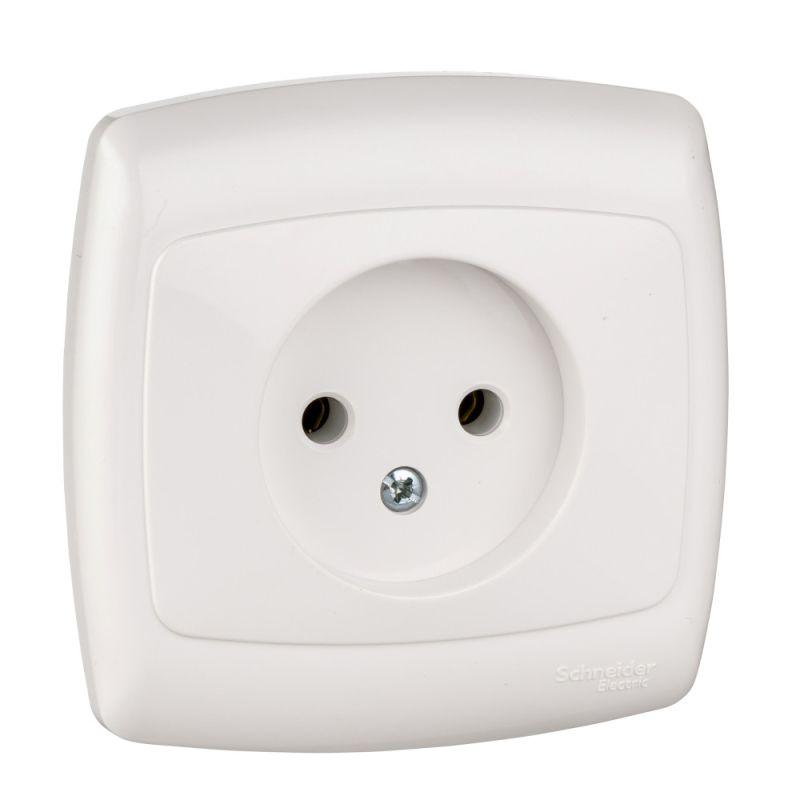 Розетка 1-м СП Рондо 10А IP20 250В без заземл. без защ. шторок бел. SchE RS10-185-BI