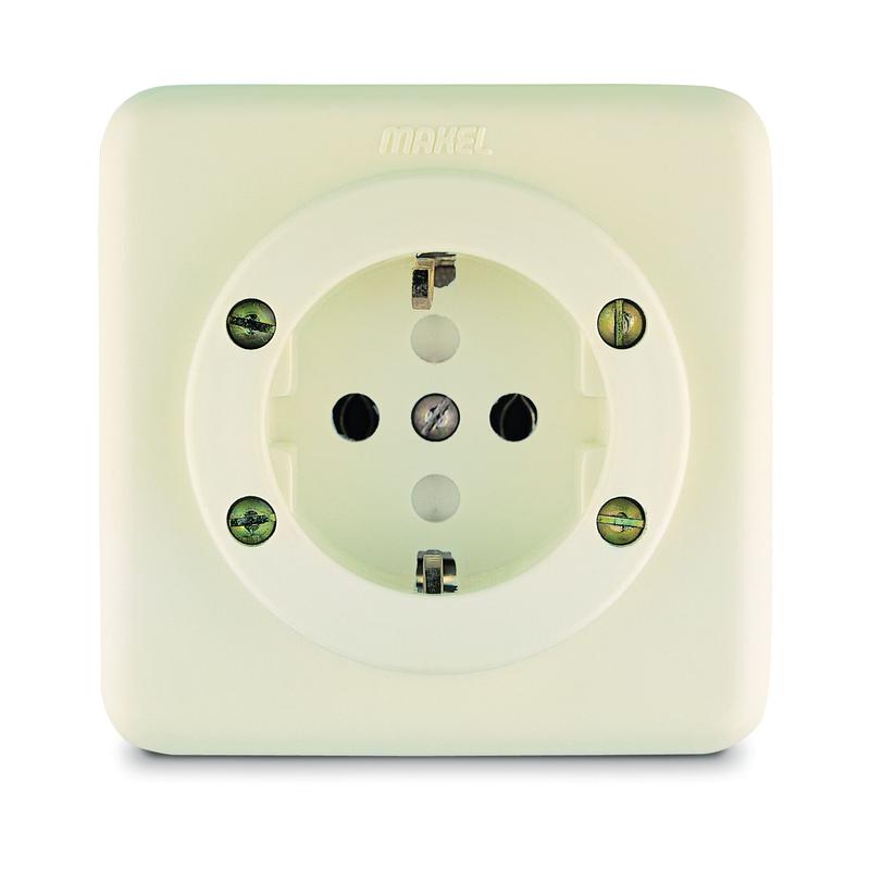 Розетка 2-м СП с заземл. MAKEL 16013
