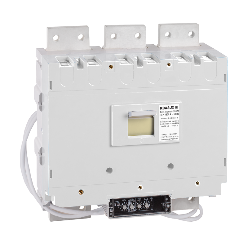 Выключатель автоматический 3п 1600А 80кА ВА55-43-344710 УХЛ3 690В AC НР=230В AC/220В DC КЭАЗ 108194