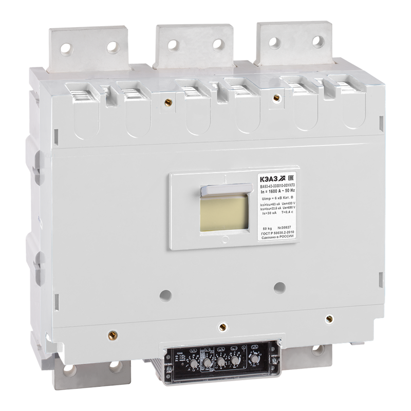 Выключатель автоматический 3п 1600А 135кА ВА53-43-330010 УХЛ3 690В AC КЭАЗ 108302