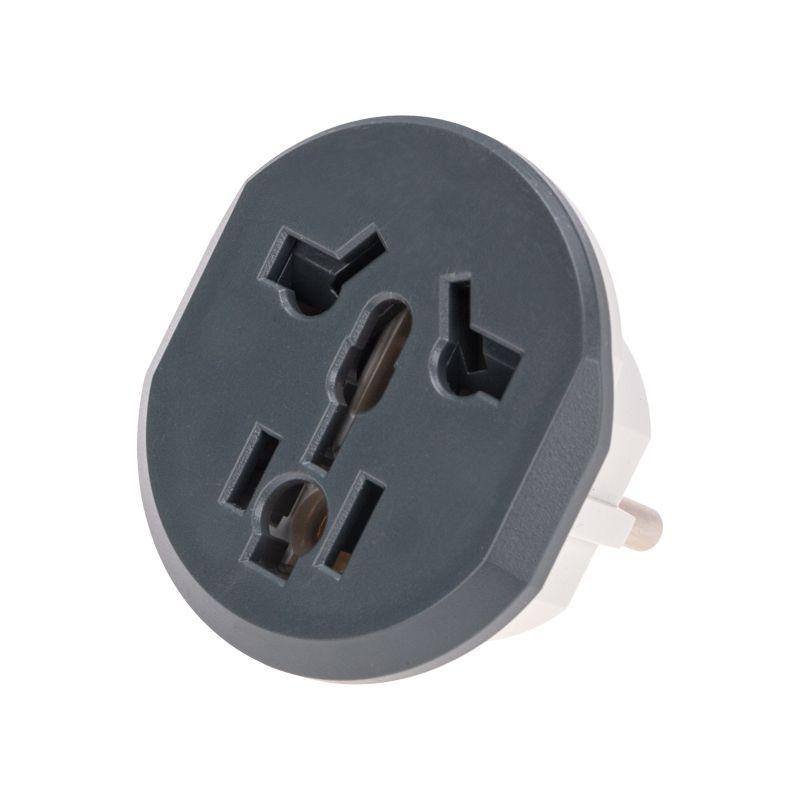 Адаптер универсальный (переходник) 16А с заземл. сер./бел. Rexant 11-1096