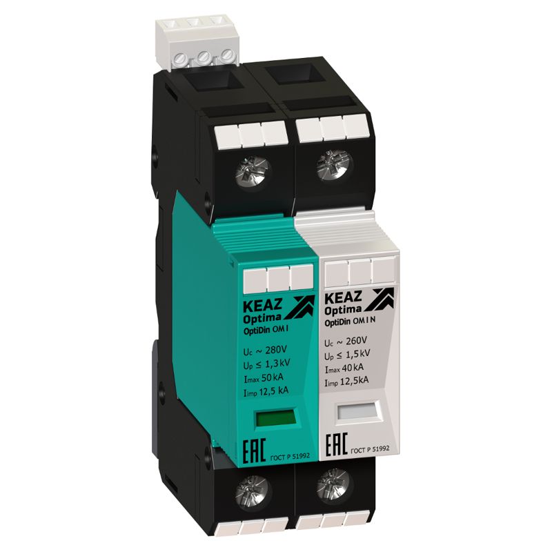 Ограничитель импульсных перенапряжений (УЗИП) OptiDin OM II 1+N 280/40/R КЭАЗ 114312