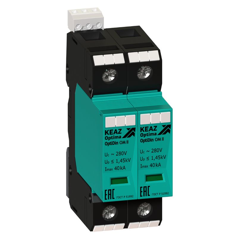 Ограничитель импульсных перенапряжений (УЗИП) OptiDin OM II 2 280/40/XR КЭАЗ 114412