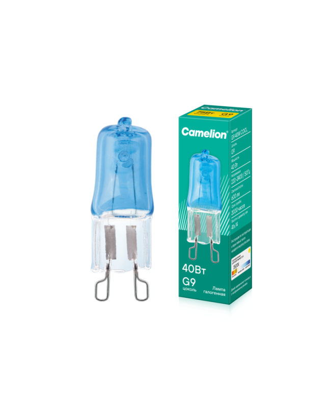 Лампа галогенная G9 40Вт G9 3500К 240В COOL Camelion 11467