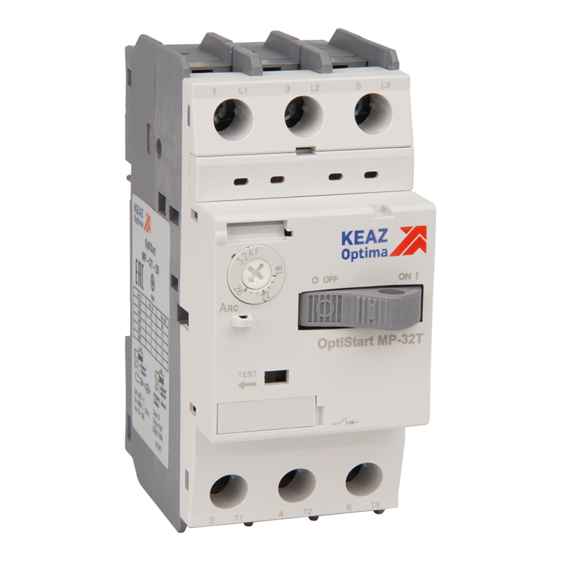 Выключатель автоматический 3п 1.6А диапазон уставок 1…1.6А 100кА OptiStart MP 32T КЭАЗ 115735