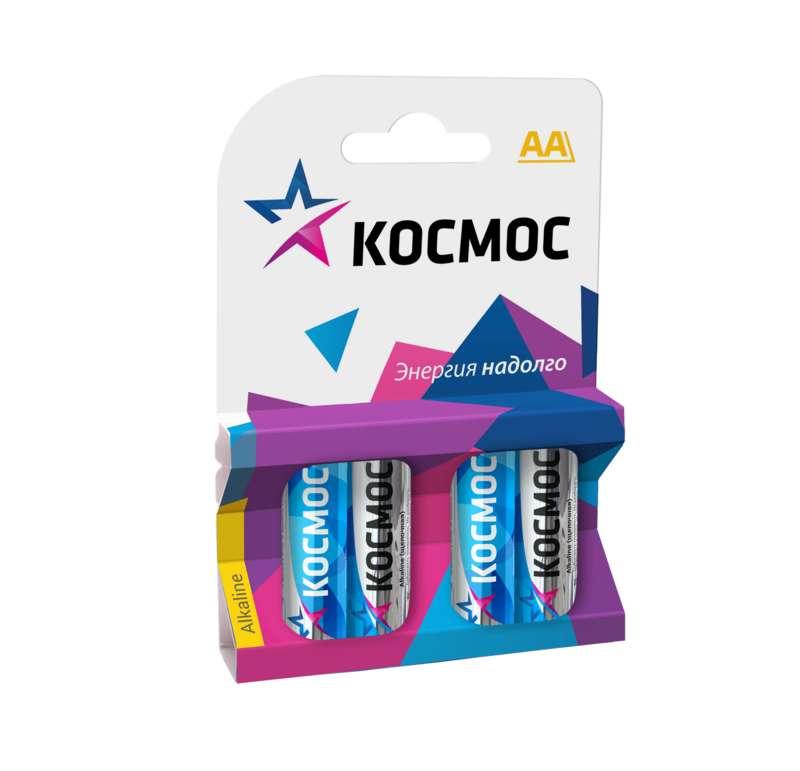 Элемент питания алкалиновый AA/LR6 BP-4 (блист.4шт) КОСМОС KOCLR64BL