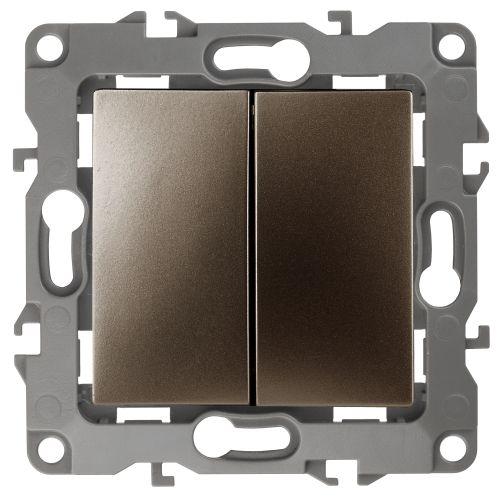 Переключатель 2-кл. СП Эра12 12-1106-13 10А IP20 250В 10AX механизм бронз. Эра Б0019296