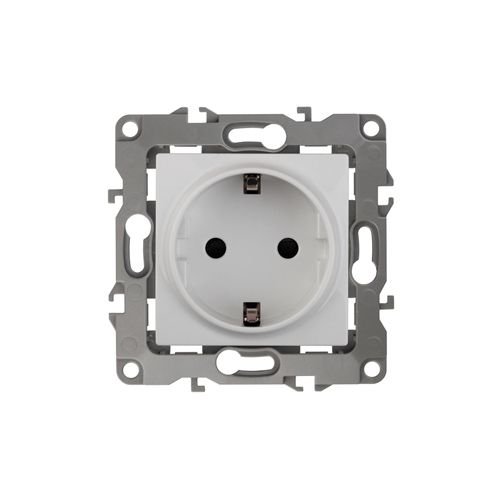 Розетка 1-м СП Эра12 12-2001-01 16А IP20 16AX 250В 2P+E Schuko без монтаж. лапок механизм бел. Эра Б0014681