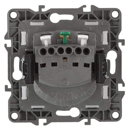 Розетка 1-м СП Эра12 12-2103-04 16А IP20 16AX 250В 2P+E Schuko защ. шторки с крышкой механизм шампань Эра Б0014696