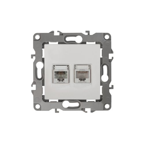 Розетка компьютерная + телефонная 2-м Эра12 12-3109-02 RJ45 + RJ11 IP20 сл. кость Эра Б0018249