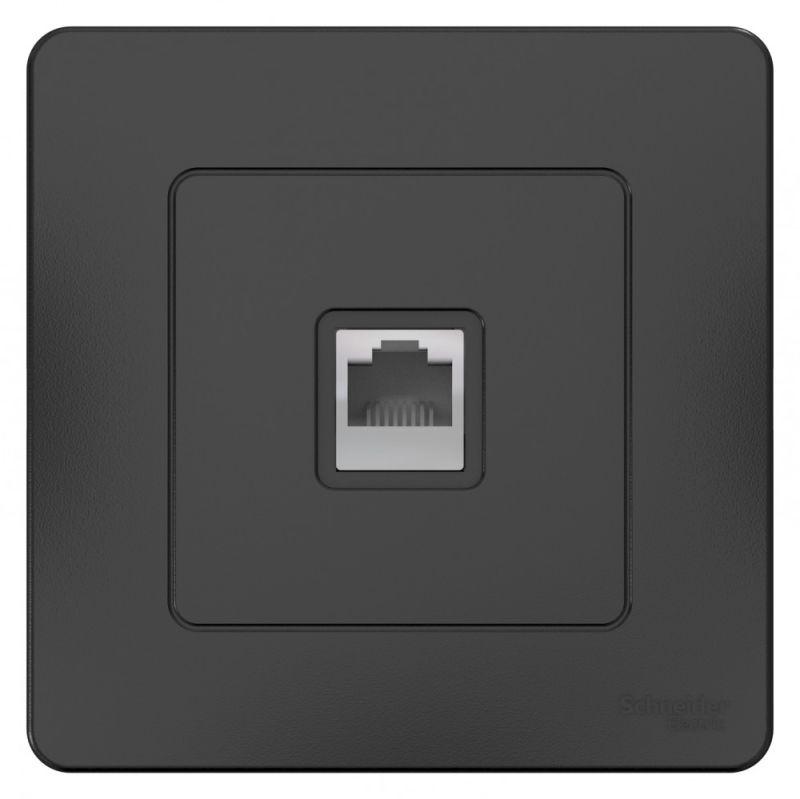 Розетка телефонная 1-м СП Blanca RJ11 антрацит SE BLNIS011006