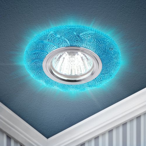 Светильник DK LD6 BL/WH декор со светодиодной подсветкой голуб. ЭРА Б0019210