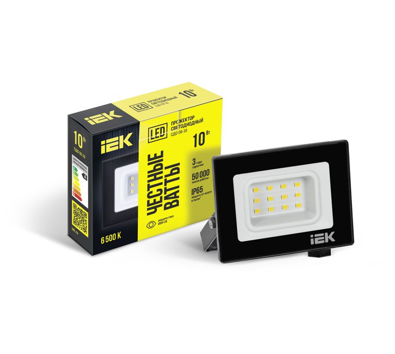 Прожектор светодиодный СДО 06-10 6500К IP65 черн. IEK LPDO601-10-65-K02