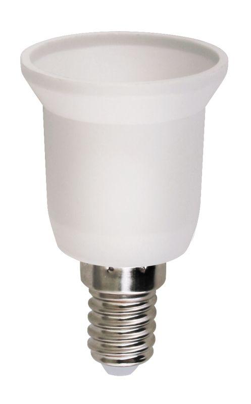 Переходник с цоколя V03-PА-E14 E27 E14 на E27 пласт. 220В 4А Volsten 12231