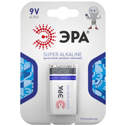 Элемент питания алкалиновый "крона" 6LR61 6LR61-1BL (блист.1шт) Эра C0038445