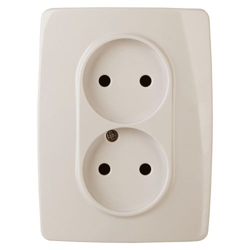 Розетка 2-м СП Эра12 12-2117-02 16А IP20 16AX 250В 2х2P винт сл. кость Эра Б0031249