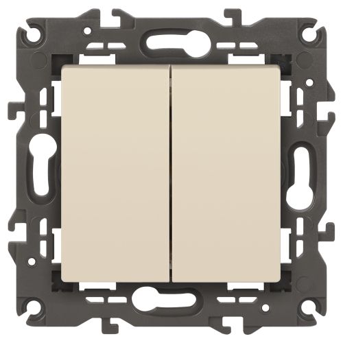 Переключатель 2-кл. СП Elegance 14-1106-02 10А IP20 250В 10AX механизм сл. кость Эра Б0034244