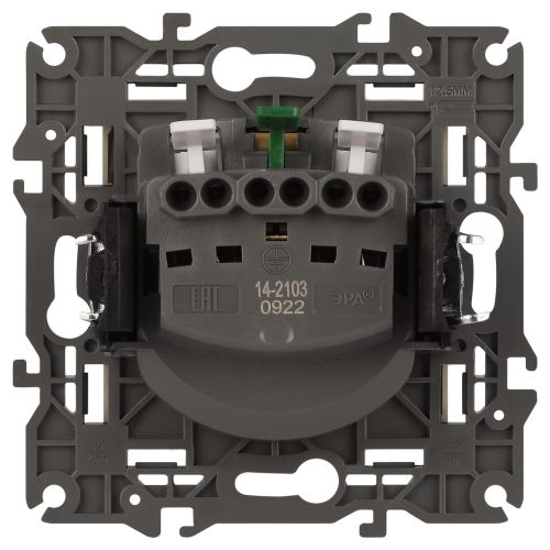 Розетка 1-м СП Эра Elegance 14-2103-02 16А IP20 16AX 250В 2P+E Schuko защ. шторки с крышкой сл. кость Эра Б0034279