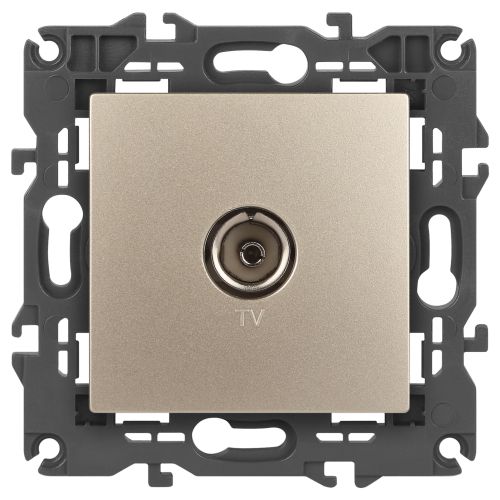 Розетка телевизионная одиночная TV 1мод. Elegance 14-3101-04 IP20 шампань Эра Б0034293