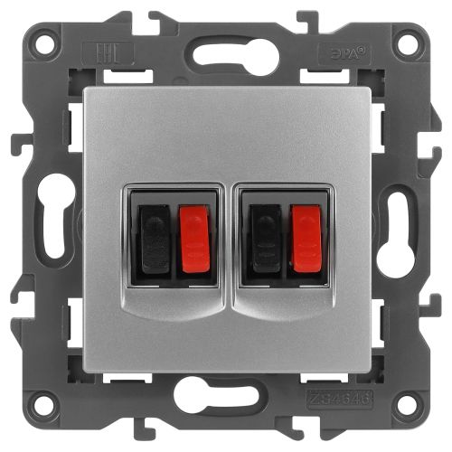 Розетка аудио 2мод. 14-3112-03 Elegance алюм. ЭРА Б0034328