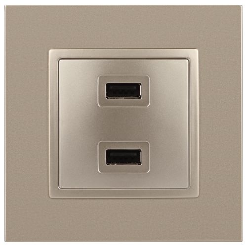 Устройство зарядное USB 14-4110-04 5В-2100мА Elegance шампань ЭРА Б0034371