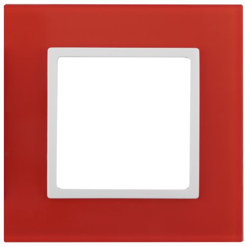 Рамка 1-м 14-5101-23 стекло Elegance красный+бел. ЭРА Б0034478