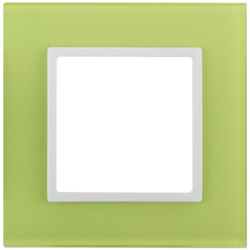 Рамка 1-м 14-5101-26 стекло Elegance лайм+бел. ЭРА Б0034480
