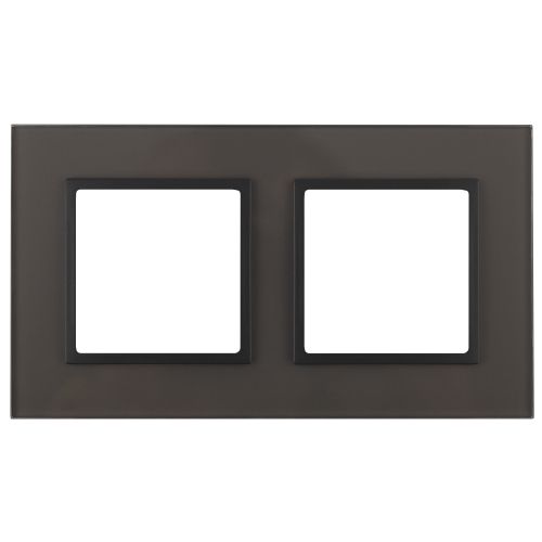 Рамка 2-м 14-5102-32 стекло Elegance сер.+антрацит ЭРА Б0034504