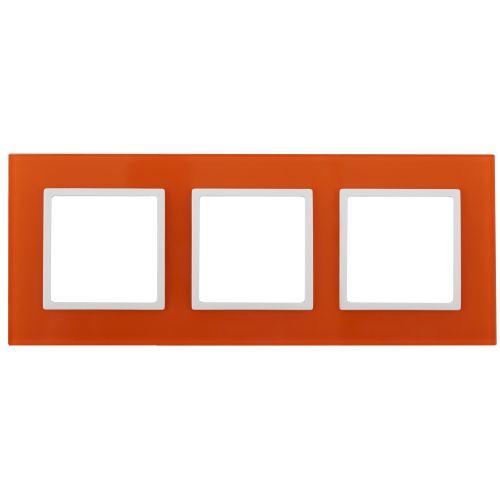 Рамка 3-м 14-5103-22 стекло Elegance оранжевый+бел. ЭРА Б0034513