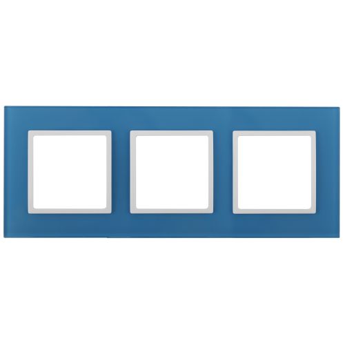 Рамка 3-м 14-5103-28 стекло Elegance голуб.+бел. ЭРА Б0034518