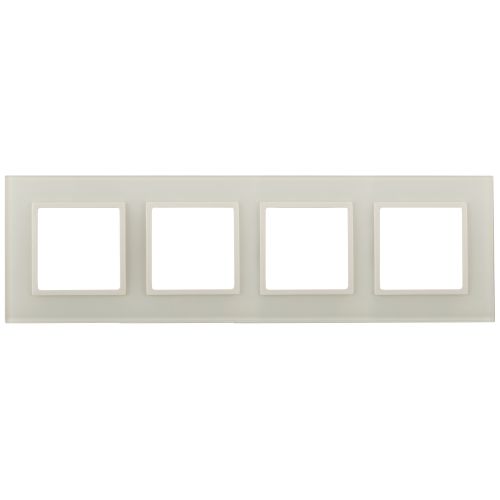 Рамка 4-м 14-5104-02 стекло Elegance сл. кость+сл. кость ЭРА Б0034525