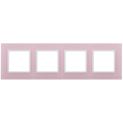 Рамка 4-м 14-5104-30 стекло Elegance роз.+бел. ЭРА Б0034538